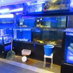 潮江燕潮廣海鮮餐廳 - お店の入り口には水槽の中にはエビ、アワビと言った高級食材が並んでました。