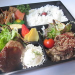 味波 - ハンバーグと「焼肉弁当１32０円