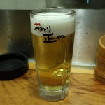 やきとり 正や - 生ビール