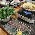 ぼちぼち - 生ほたるいかのしゃぶしゃぶ