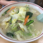 ラーメン とんかつ 忠 - 2017年4月。タンメン700円。ちゃんぽん風豚骨スープのタンメン。