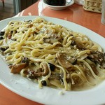 トラットリア グランボッカ - キノコとベーコンのクリームパスタ