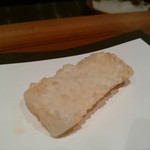 天ぷら 銀屋 - アオリイカ　寝かせ、冷凍、解凍、包丁を入れて仕上げます