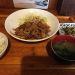 Kushiyaki Yashima - 濃いめの味付けの生姜焼き定食〜(*≧∀≦*)