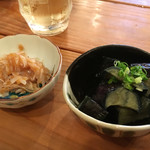 魚山人 - ナス  サメ軟骨の梅和え