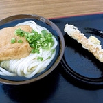 うどん屋 まつはま - かけそのまま+お揚げとちくわ天