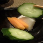 東麻布うらあり むらかみ - お新香も抜かりなし