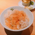 器楽亭 - 鯛飯の自家製唐墨かけ　この唐墨の量！