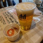 頼朝 - 生ビール500円 温泉たまご110円