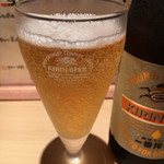 つけ麺 道 - キンキンに冷えたキリン一番搾り「うまい！」