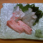 つるべ寿司 - ヨコと平目と鳴門鯛のお刺身