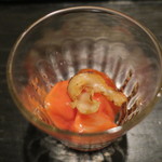 虎白 - 肴：帆立の肝 胡麻油2