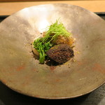 虎白 - 冷し物：鼈煮凝り 原木椎茸 う玉 菜の花1