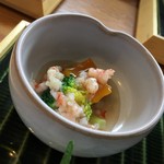 山翠庵 - かぼちゃとエビの餡もの