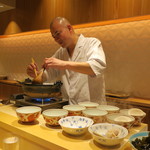 銀座 しのはら - 蛤と若布 木の芽の鍋1