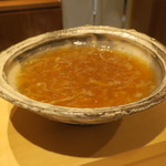 銀座 しのはら - 筍ご飯 すっぽん餡かけ 蛤のスープのお茶漬け風2