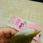 梅月園  - 2枚の桜の葉に挟まれています。