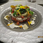 Lien - 眞子鰈の炙り・つぼみ菜・菜の花・フルーツトマト