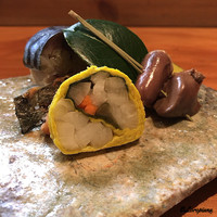 ほむら - 菊花巻に鶏レバーにハツの松葉串