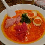 ジャンジャン軒 - とまとラーメン850円+半熟味玉100円