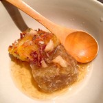 Modern Japanese Style とら - 自家製ゴボウ豆腐とカキの天婦羅 銀あん掛け