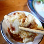 こつこつ庵 - 酢醤油＆辛子をたっぷりつけて食べる