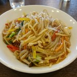 Kanton Ryouri Shuuron Efuesu - ﾛｰｽﾞﾎﾟｰｸの餡掛け焼そば