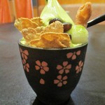 Ninininisakurakomachi - 桜小町のお得なお昼セット の デザート：宇治抹茶クリーム かのこ豆と 抹茶ゼリーを添えて