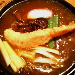 登庵 - カレー南蛮・海老天　９５０円　大盛＋５０円