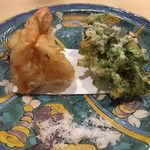 旬菜 おぐら家 - 足赤海老の天ぷら