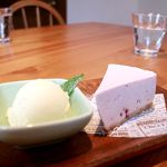 珈琲と定食 MoRiSaN - 20170410さくらのレアチーズケーキ・横アングル