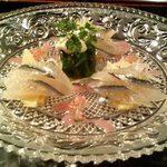 銀座うかい亭 - さよりと北寄貝のオードブル