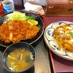 とんかつ梅乃家 - 上ロース定食(大盛)+チーズかつ玉(チキン)【料理】 