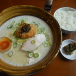 もんど - 鶏白湯プレミアムと白ごはん（小）　2017.4