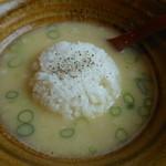 もんど - 鶏白湯スープにごはんを入れて、おじや風に　2017.4