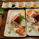 魚屋はちまき - ダブル定食セット（お刺身＋お刺身）