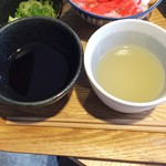 風鈴屋 - 皿そばランチ950円普通の出汁と生姜鶏出汁