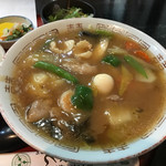 そば処 つる岡 - 広東麺と半チャーハン