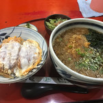 つる岡 - カツ丼セット。蕎麦大盛り。