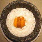 クラフタル - ランチコース 8316円 の鱈の白子、雲丹の石鍋沸騰マッシュルームソース仕立て