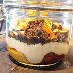 クラフタル - ランチコース 8316円 のフォアグラ、鴨の砂肝、菊芋のピュレ、バニラのエスプーマ 森と土に見立てたグラス仕立て