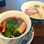 らぁ麺 紫陽花 - 醤油つけ麺 大盛