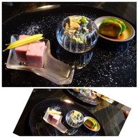 料理屋takanabe - ◆前菜・・最初に前菜をだされるお店は好きです。^^ 和食でも前菜がなく、お刺身から始まるお店は少しガッカリするのですよ。 「穴子の煮凝り・春キャベツ巻」「菜の花と椎茸のクリームチーズ和え」「胡麻と桜のテリーヌ」など。