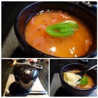 料理屋takanabe - ◆桜えびの餡をかけた茶碗蒸し。 桜えびの風味を感じる濃厚な味わいの餡、卵汁ともにいいお味。