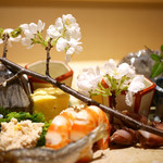 銀座 しのはら - 八寸　桜満開