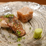 虎白 - のど黒西京焼き、レンコンうど