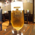 食べ門 - プルコギ定食＆生ビール 1000円 の生ビール