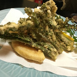 天一 - たらの芽の天ぷらとたけのこの天ぷら