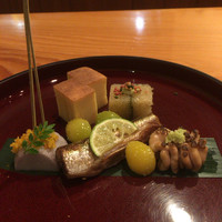 日本料理 たかむら - 衣かつぎ 唐墨 武川 本柳葉魚 藤九郎 卵焼き 子持ち昆布 鱈白子