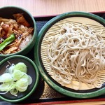 ゆで太郎 - ミニ豚バラ丼セット（大盛）＠550円＋100円